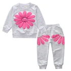 1 to 3 years fall clothes flower print sweat suit toddler baby girl clothing