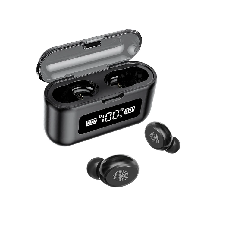 Digital Blue Led Glowing Long Battery Wireless Earphone, Black
Digital Blue Led Glowing Long Battery Wireless Earphone, Black