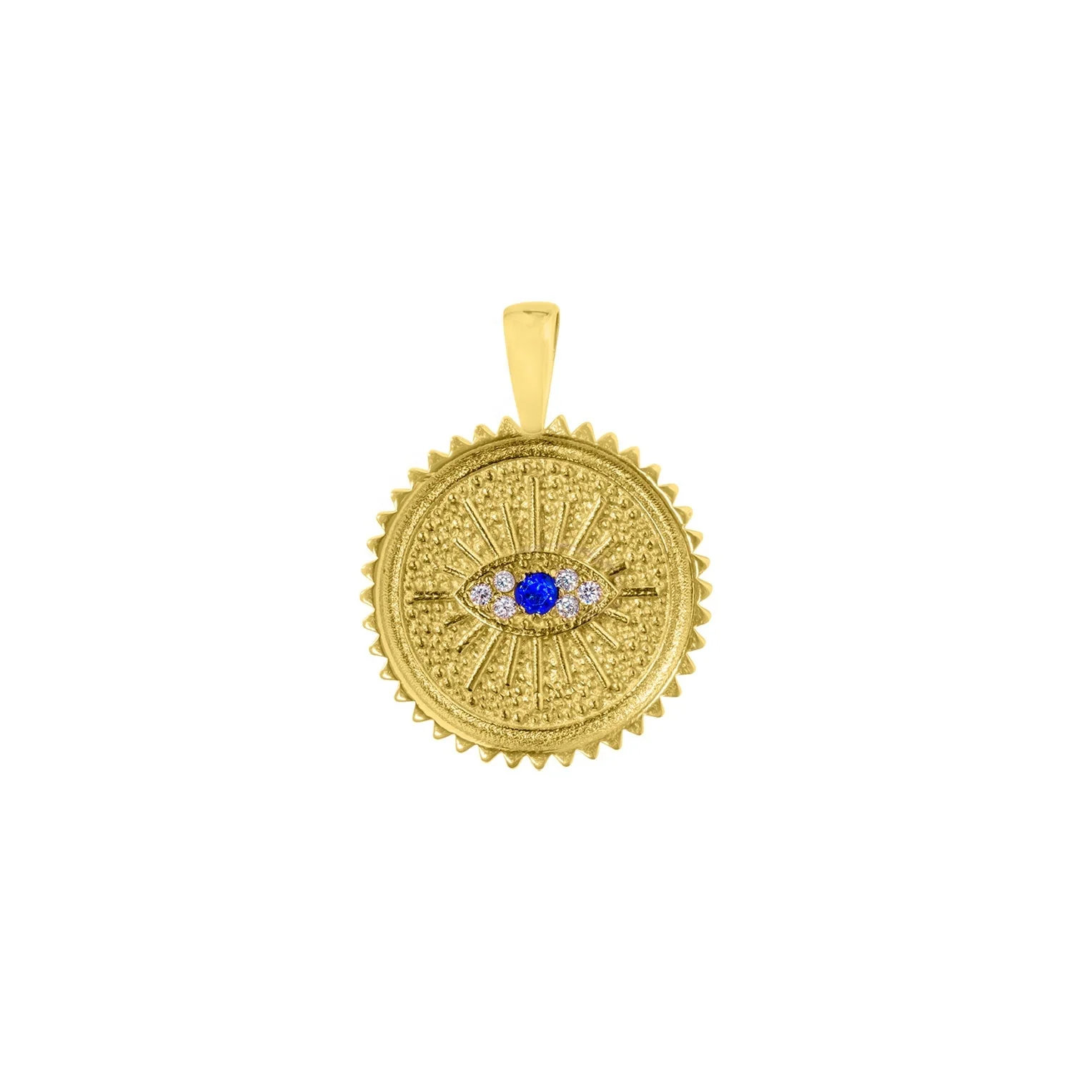 

Yadoo Vermeil Jewelry S925 Sterling Silver 18k Gold Plated Women Fine Vintage Set Blue Diamond Evil Eye Charm Pendant, Vermeil,silver,rose gold