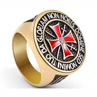 Retro Classic Stainless Steel Ring Red Templar Knights Cross Ring Men's Rhinestone Titanium Steel Ring Size 8-14
Retro Classic Stainless Steel Ring Red Templar Knights Cross Ring Men's Rhinestone Titanium Steel Ring Size 8-14
