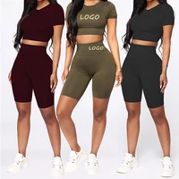 High Quality Yoga Two Pieces Plain Short Sleeve Crop Top Gym Active Wear Fitness Workout Sets
High Quality Yoga Two Pieces Plain Short Sleeve Crop Top Gym Active Wear Fitness Workout Sets