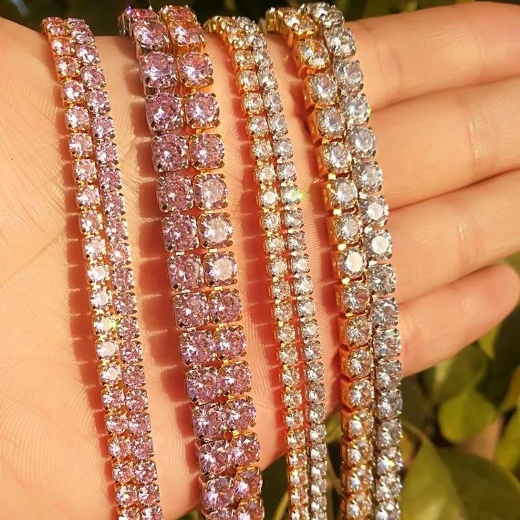 5mm pink cz diamond necklace cuban link hip hop chain for men 
5mm pink cz diamond necklace cuban link hip hop chain for men