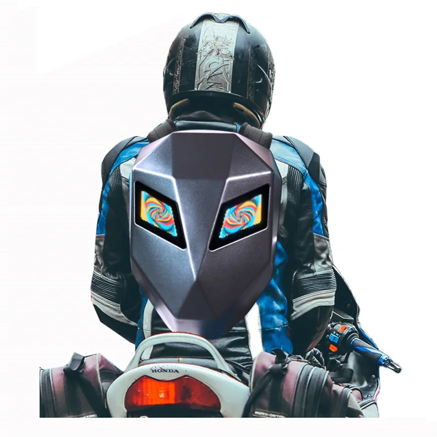 Latest backpack design led smart backpack hard shell bag motorcycle led lights led backpack, Black 
Latest backpack design led smart backpack hard shell bag motorcycle led lights led backpack, Black