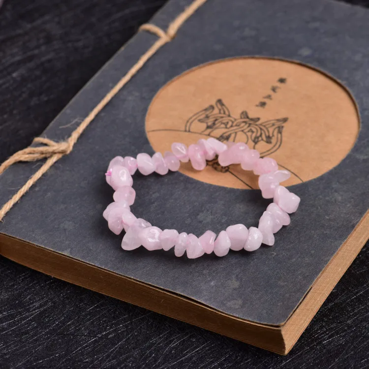 China wholesale fashion natural crystal rose quartz crushed stone bracelet for men and women, Pink
China wholesale fashion natural crystal rose quartz crushed stone bracelet for men and women, Pink