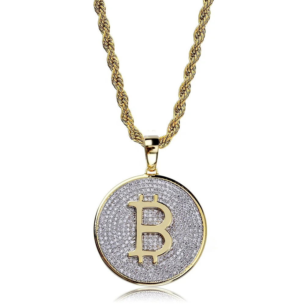 Hot Sale Two Tone Plated Jewelry Personality Iced Out Bitcoin Shape Pendant Necklace
Hot Sale Two Tone Plated Jewelry Personality Iced Out Bitcoin Shape Pendant Necklace