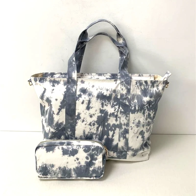 New Fashion Ladies Grey Color Tie Dye Canvas Tote Bag with Small Pouch Big Capacity Canvas Shopping Bag
New Fashion Ladies Grey Color Tie Dye Canvas Tote Bag with Small Pouch Big Capacity Canvas Shopping Bag