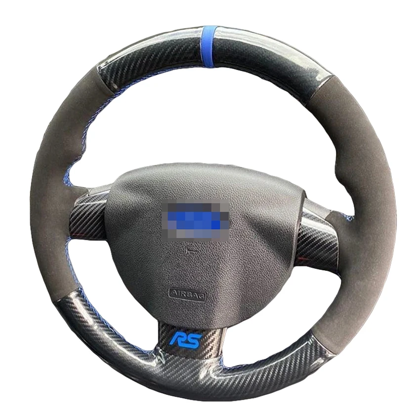 Custom Hand Sewing Carbon Fiber Suede Steering Wheel Cover Blue Stripe for Ford Focus ST RS 2005
Custom Hand Sewing Carbon Fiber Suede Steering Wheel Cover Blue Stripe for Ford Focus ST RS 2005