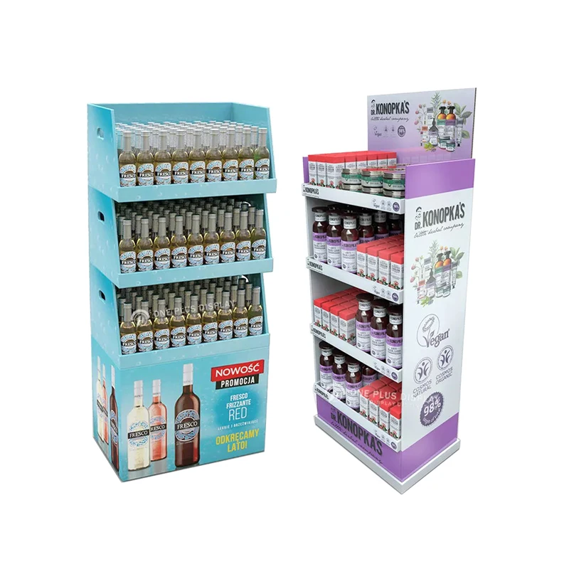 

China Custom POP Corrugated Carton Beverage Floor Standing Display Racks Cardboard Pop Display For Retail Store Display