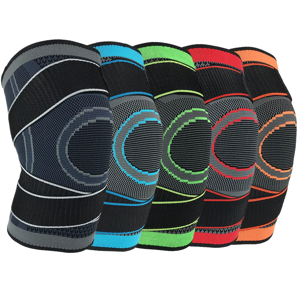 HYL- 8281B Custom 3D compression knee straps support bandage knitted knee pad with belt, Blue/red/gray/green
HYL- 8281B Custom 3D compression knee straps support bandage knitted knee pad with belt, Blue/red/gray/green