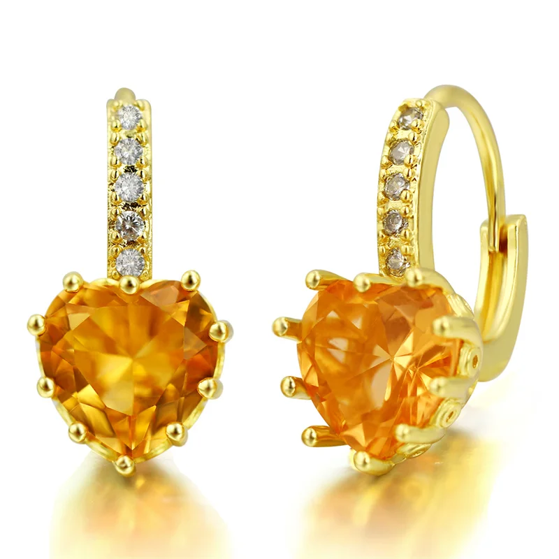 Topaze Gemstone Luxury Jewelry Cubic Zircon Gemstone Lever Back Heart Shape Earring For Wedding Party
Topaze Gemstone Luxury Jewelry Cubic Zircon Gemstone Lever Back Heart Shape Earring For Wedding Party