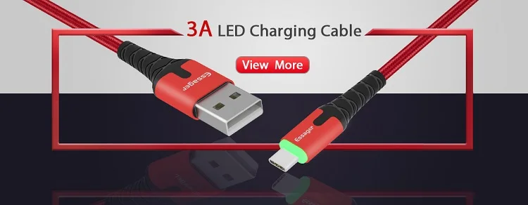 High quality 3A Nylon Braided Wire Type C Led Usb Phone Fast Charger Cable - ANKUX.COM