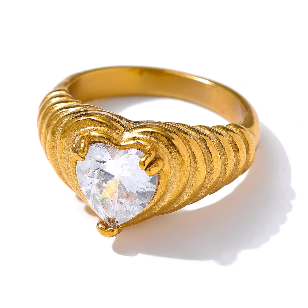 JINYOU 1485 Exquisite Heart Bling Cubic Zirconia Stainless Steel Waterproof Ring for Women Romantic Stylish Cast Jewelry Party
JINYOU 1485 Exquisite Heart Bling Cubic Zirconia Stainless Steel Waterproof Ring for Women Romantic Stylish Cast Jewelry Party