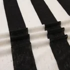 Hot sale yarn dyed jersey linen polyester cotton black white stripe knitted fabric stocklot