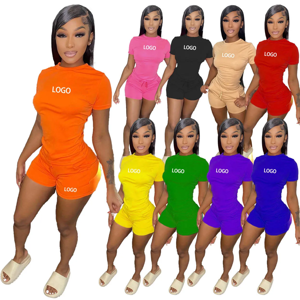 2022 summer New arrival T shirt 2 piece biker short set Jogger running sweatsuit set woman two piece shorts set women clothing
2022 summer New arrival T shirt 2 piece biker short set Jogger running sweatsuit set woman two piece shorts set women clothing