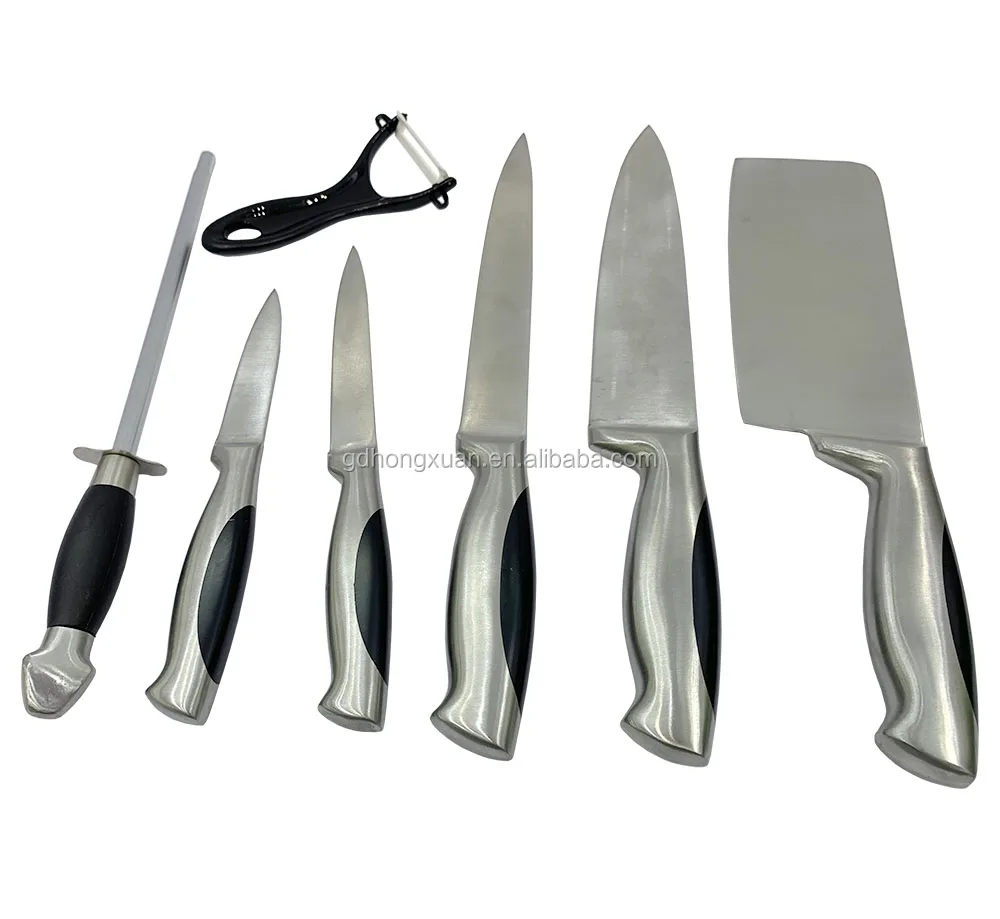 7 Pieces Ultra Sharp Stainless Steel Kitchen Knife Set With Acrylic