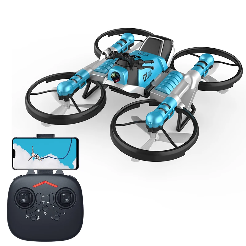 2021New 2 in 1 drone D08 Deformation motorcycle quadcopter racing fpv hand levitating drone fast vtol mini watch drone, Black
2021New 2 in 1 drone D08 Deformation motorcycle quadcopter racing fpv hand levitating drone fast vtol mini watch drone, Black