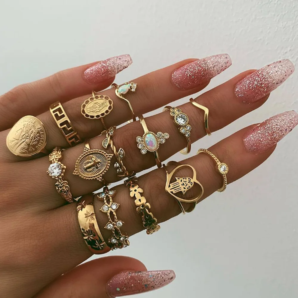 PUSHI classic ring stylish retro gold filled coin heart criss cross joint rings set rings for women
PUSHI classic ring stylish retro gold filled coin heart criss cross joint rings set rings for women