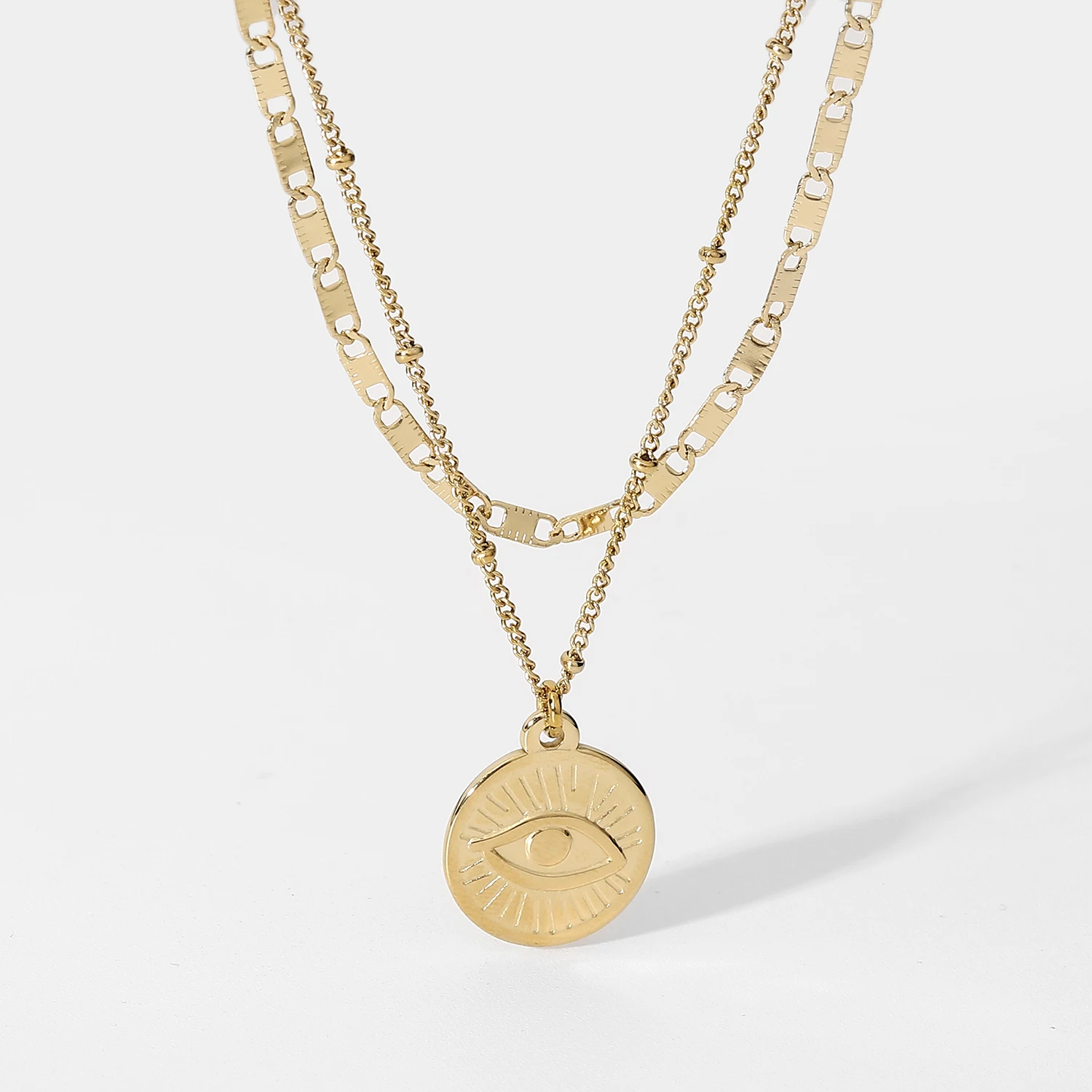 14k Gold plated stainless steel eye necklace Eyes pendant Big Nose Chain double layering jewelry evileyes Charm
14k Gold plated stainless steel eye necklace Eyes pendant Big Nose Chain double layering jewelry evileyes Charm