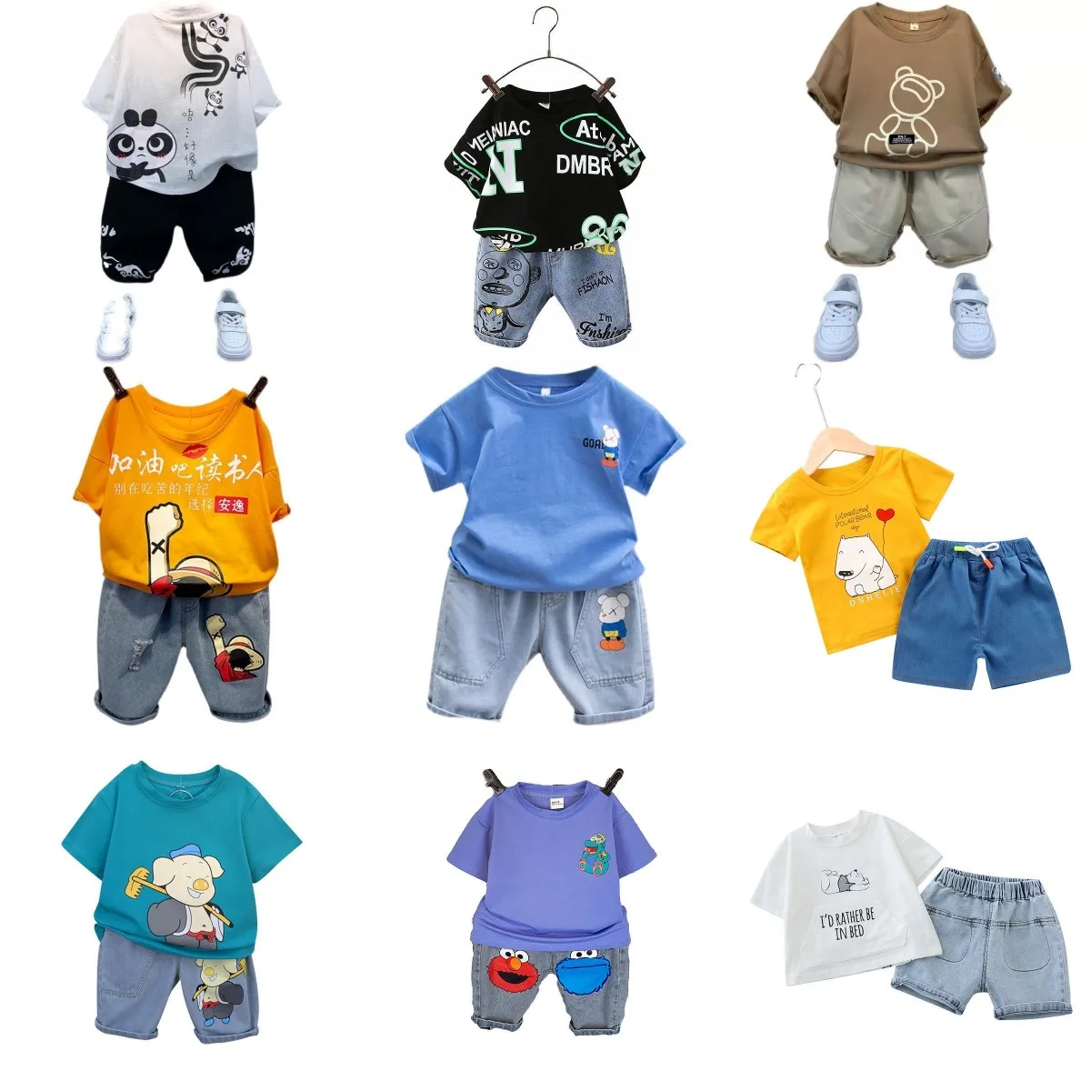 Little boy summer short sleeve Suit New children's fashion T-shirt + trousers printed short sleeve top + shorts two-piece set
Little boy summer short sleeve Suit New children's fashion T-shirt + trousers printed short sleeve top + shorts two-piece set