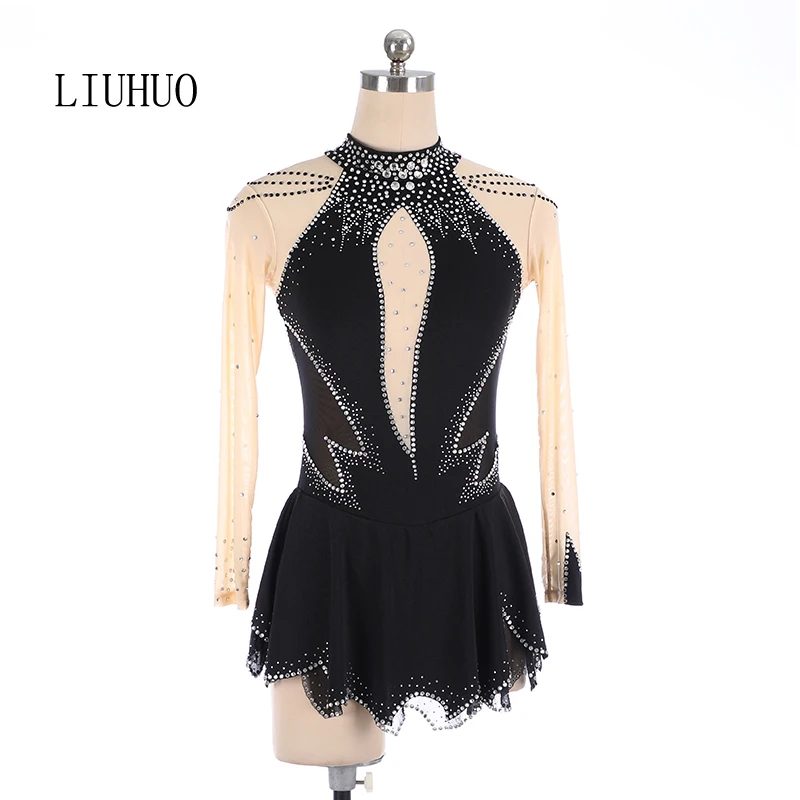 Sexy Ice Skating Dress Women Girls Black Long Sleeve Bling Figure Skating Competition Dress Elegant Performance Wear Customized
Sexy Ice Skating Dress Women Girls Black Long Sleeve Bling Figure Skating Competition Dress Elegant Performance Wear Customized