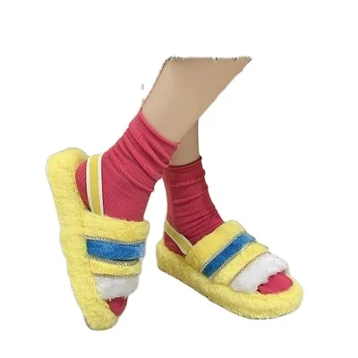 Spring And Autumn Rhinestone Slides Thick Bottom Plus Size Plush Sandals Fashion Diamond Multicolor Cotton Slippers - Buy D, As shown in figure 
Spring And Autumn Rhinestone Slides Thick Bottom Plus Size Plush Sandals Fashion Diamond Multicolor Cotton Slippers - Buy D, As shown in figure