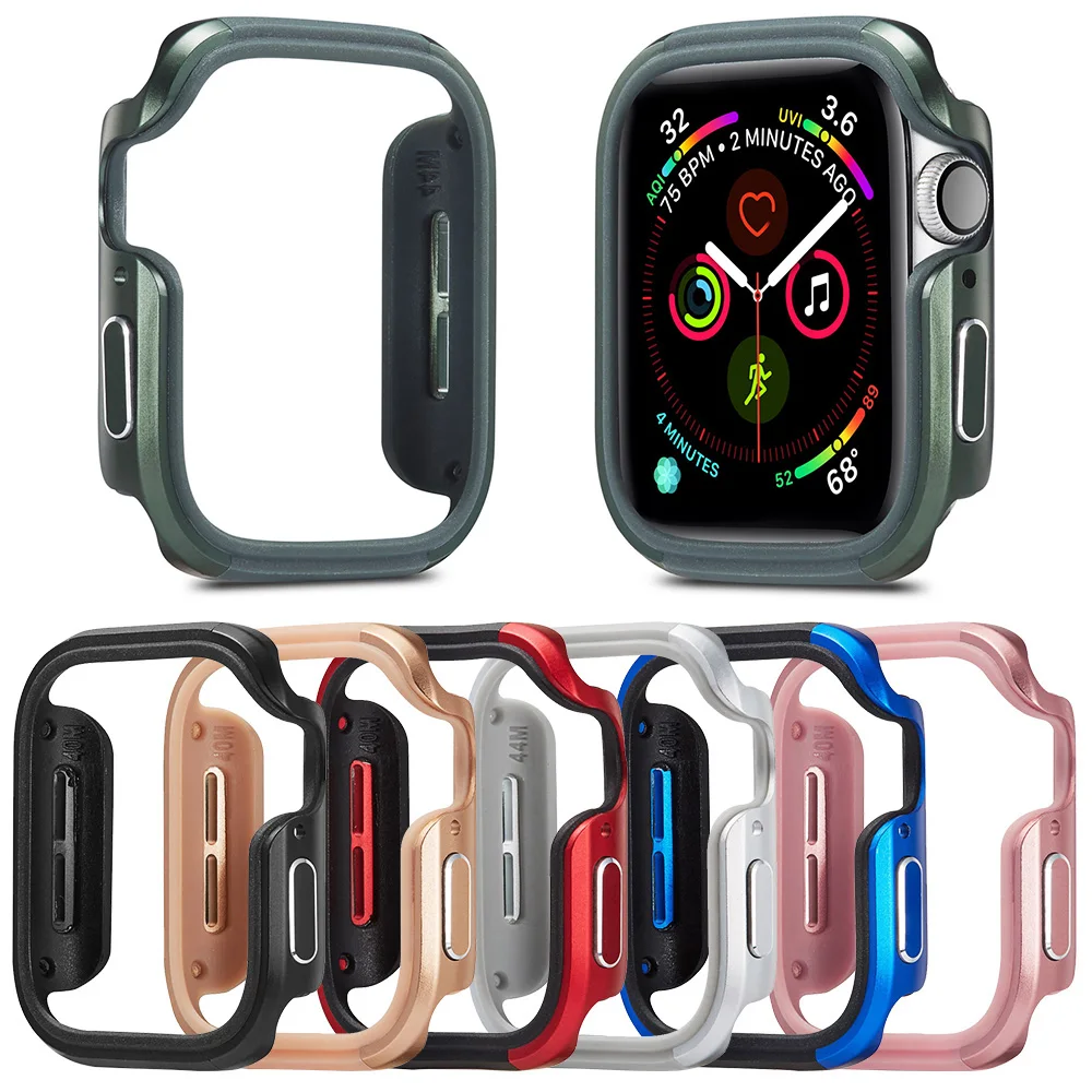 Luxury Aluminum Metal Bumper Case for Apple Watch 40mm 44mm 42mm 38mm Alloy TPU Protector Cover for iWatch Series SE 6 5 4 3, Black,gold,blue,red
Luxury Aluminum Metal Bumper Case for Apple Watch 40mm 44mm 42mm 38mm Alloy TPU Protector Cover for iWatch Series SE 6 5 4 3, Black,gold,blue,red