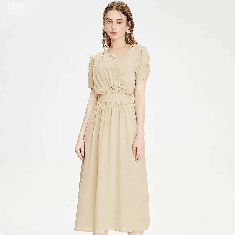 Champagne 2021 summer V-neck design slim slimming ladies dress custom wholesale 92261
Champagne 2021 summer V-neck design slim slimming ladies dress custom wholesale 92261