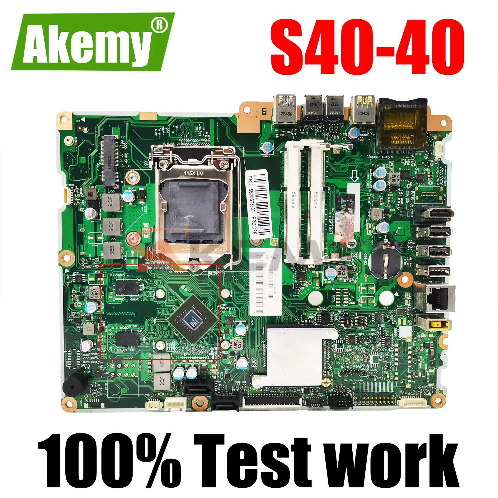 5B20G92729 Motherboard 6050A2626201 N15V-GM-S-A2/2G for Lenovo Ideacentre S40-40 AIO Desktop NoteBook Laptop Mainboard Tested
5B20G92729 Motherboard 6050A2626201 N15V-GM-S-A2/2G for Lenovo Ideacentre S40-40 AIO Desktop NoteBook Laptop Mainboard Tested