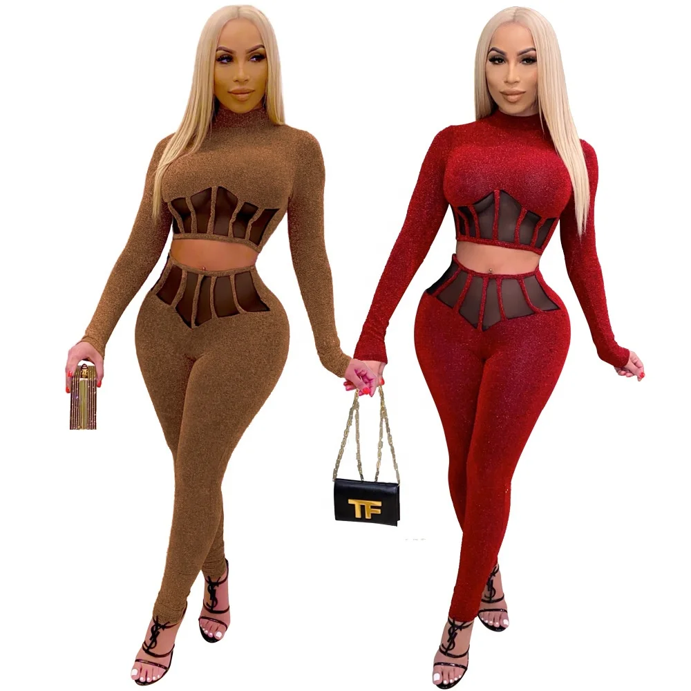 AI158-8831 2020 wholesale fashion ladies solid color mesh sexy slim stitching two-piece suit women clothing
AI158-8831 2020 wholesale fashion ladies solid color mesh sexy slim stitching two-piece suit women clothing