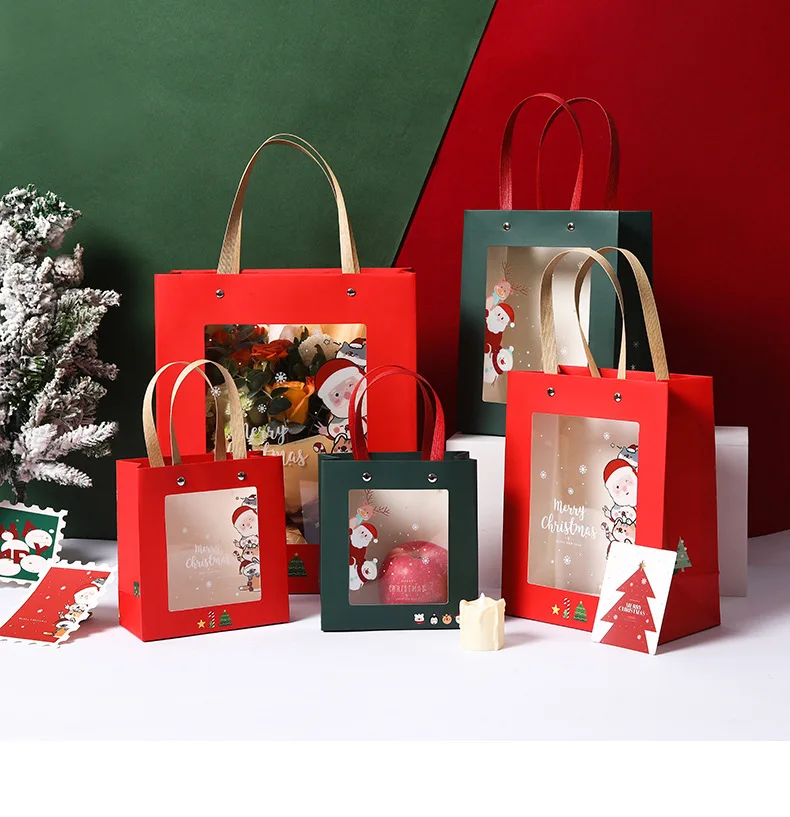 Stock Spot Logo Printing Candy Cookies Luxury Christmas Gift Kraft Paper Bags Tote Packaging Bag With Clear Window, Red/green
Stock Spot Logo Printing Candy Cookies Luxury Christmas Gift Kraft Paper Bags Tote Packaging Bag With Clear Window, Red/green