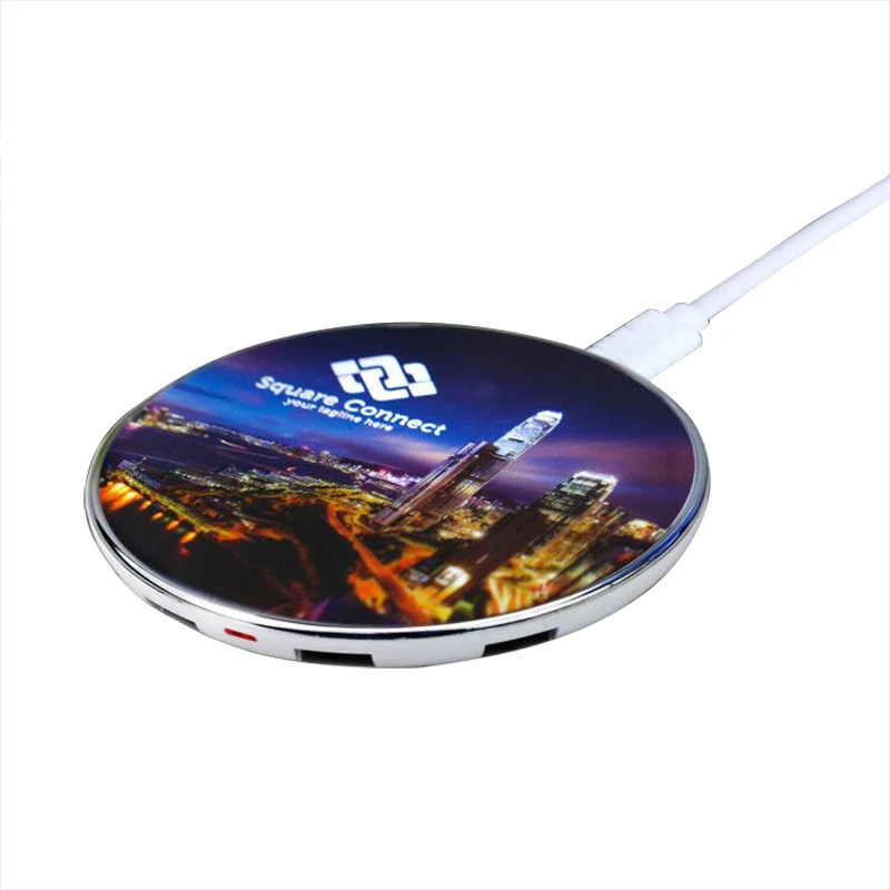 New Tech Gifts Wireless Charger With Full Color Printing LED light Up Logo Ultra Thin Phone Charger
New Tech Gifts Wireless Charger With Full Color Printing LED light Up Logo Ultra Thin Phone Charger