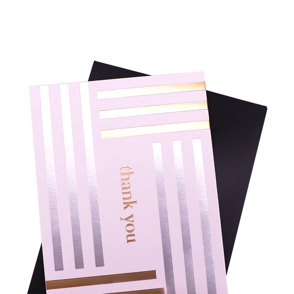 luxury design kraft gold foil business blank thank you note card custom with logo