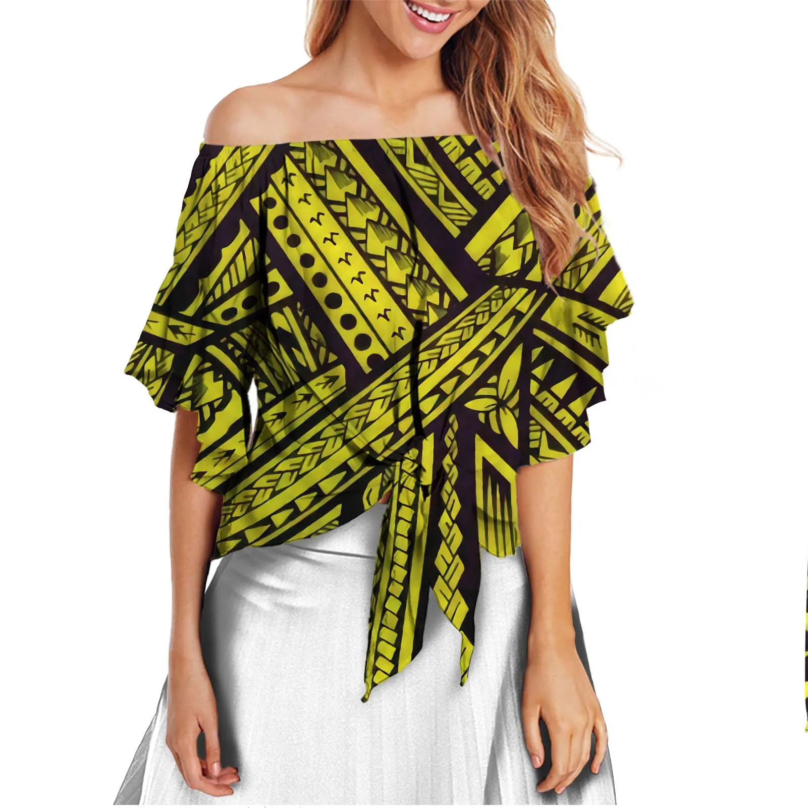 Luxury Polynesian Tribal Design Blouse for Women Casual Woman Lady Off The Shoulder Tops Shirt Bell Sleeve Tie Knot Blouses
Luxury Polynesian Tribal Design Blouse for Women Casual Woman Lady Off The Shoulder Tops Shirt Bell Sleeve Tie Knot Blouses