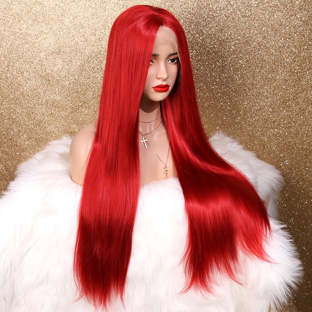 Red Long Straight Synthetic Lace Wig 28inches Glueless Heat Resistant Hair Cosplay Colorful Halloween Lace Wig Amazon Hot Sale
Red Long Straight Synthetic Lace Wig 28inches Glueless Heat Resistant Hair Cosplay Colorful Halloween Lace Wig Amazon Hot Sale