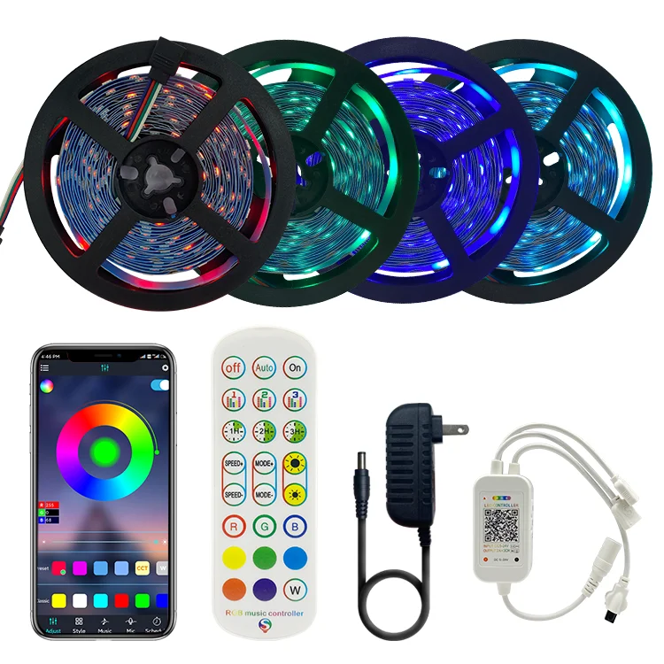 5050 RGB LED RGB Strip Light Kit Music Sync Color Changing RGB LED Strip 44 Key Remote LED Strip Lights
5050 RGB LED RGB Strip Light Kit Music Sync Color Changing RGB LED Strip 44 Key Remote LED Strip Lights