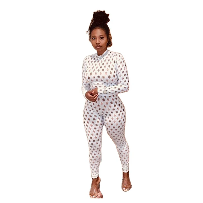 Summer Net Color Hollow Hole Zipper Long-sleeve One-piece Trousers Women Jumpsuit 2021
Summer Net Color Hollow Hole Zipper Long-sleeve One-piece Trousers Women Jumpsuit 2021