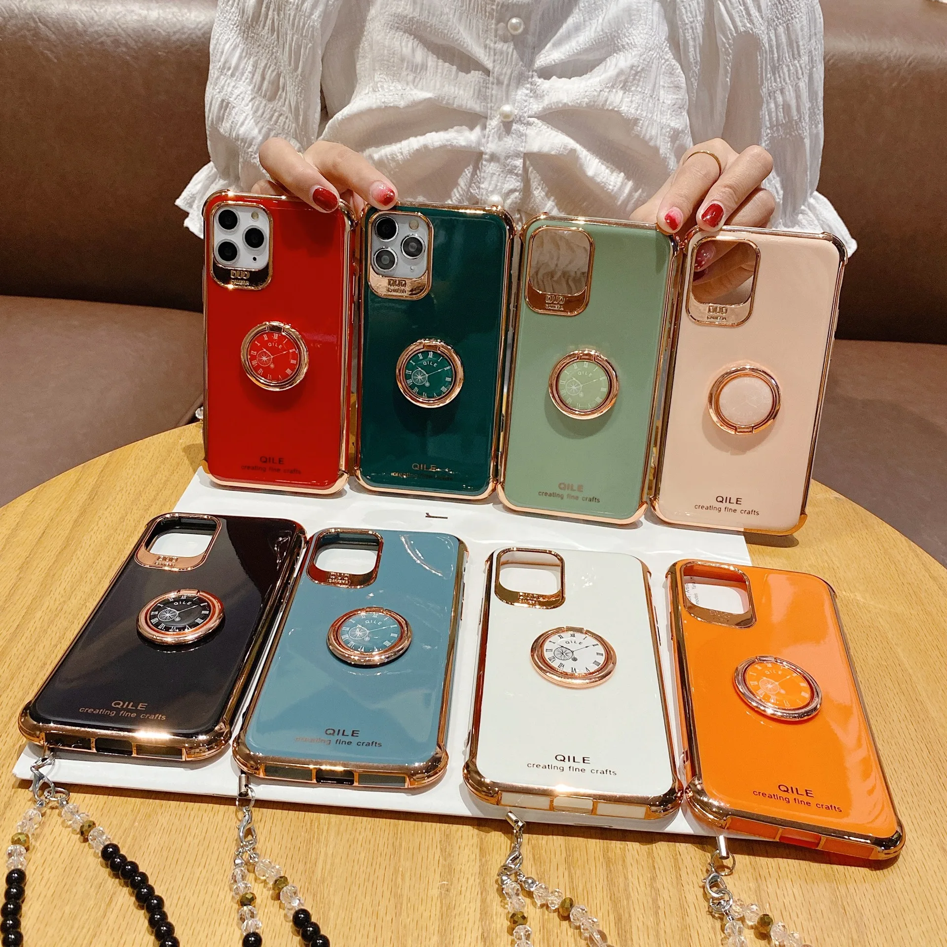 Hot sale fashion solid color electroplating phone case with ring bracket on the back for iphone 13 case, Mix patterns 
Hot sale fashion solid color electroplating phone case with ring bracket on the back for iphone 13 case, Mix patterns