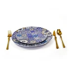 Disposable Plate Whole Sale Top Quality Unbreakable Colorful Disposable Plastic Melamine Dinner Pizza Plate