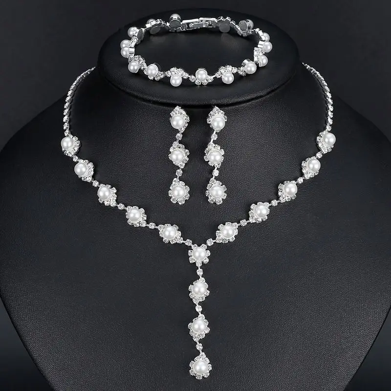 shiny zircon pearl accessories necklace earrings bracelet set suitable Wedding Party Jewelry Sets
shiny zircon pearl accessories necklace earrings bracelet set suitable Wedding Party Jewelry Sets