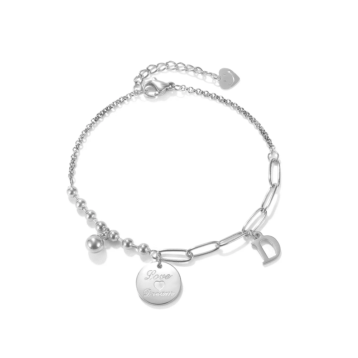 Letter Love Dream Bead Bracelet D 316L Stainless Steel Bohemian Jewelry, White, gold, rose gold
Letter Love Dream Bead Bracelet D 316L Stainless Steel Bohemian Jewelry, White, gold, rose gold