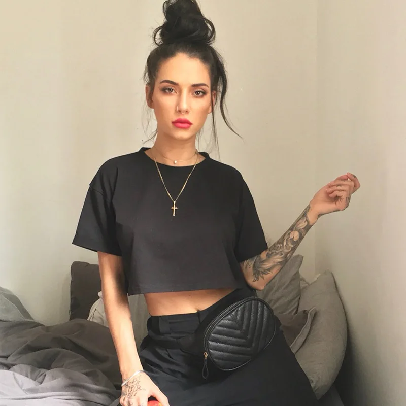 Custom Printing Casual Femmale Streetwear Tops Summer Blank Crop Top Women Tee Shirt, Multi color
Custom Printing Casual Femmale Streetwear Tops Summer Blank Crop Top Women Tee Shirt, Multi color