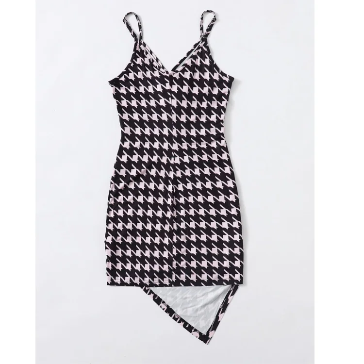 European and American dress irregular design sexy suspender skirt summer new women's clothing, Black
European and American dress irregular design sexy suspender skirt summer new women's clothing, Black