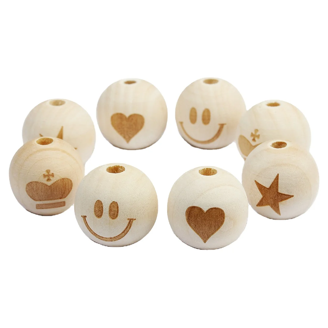 Hobbyworker 20*20mmSmile Face Star Crown Heart Shape Round Wooden Loose Spacers Beads for Women DIY Necklace Bracelet Jewelry, Picture
Hobbyworker 20*20mmSmile Face Star Crown Heart Shape Round Wooden Loose Spacers Beads for Women DIY Necklace Bracelet Jewelry, Picture