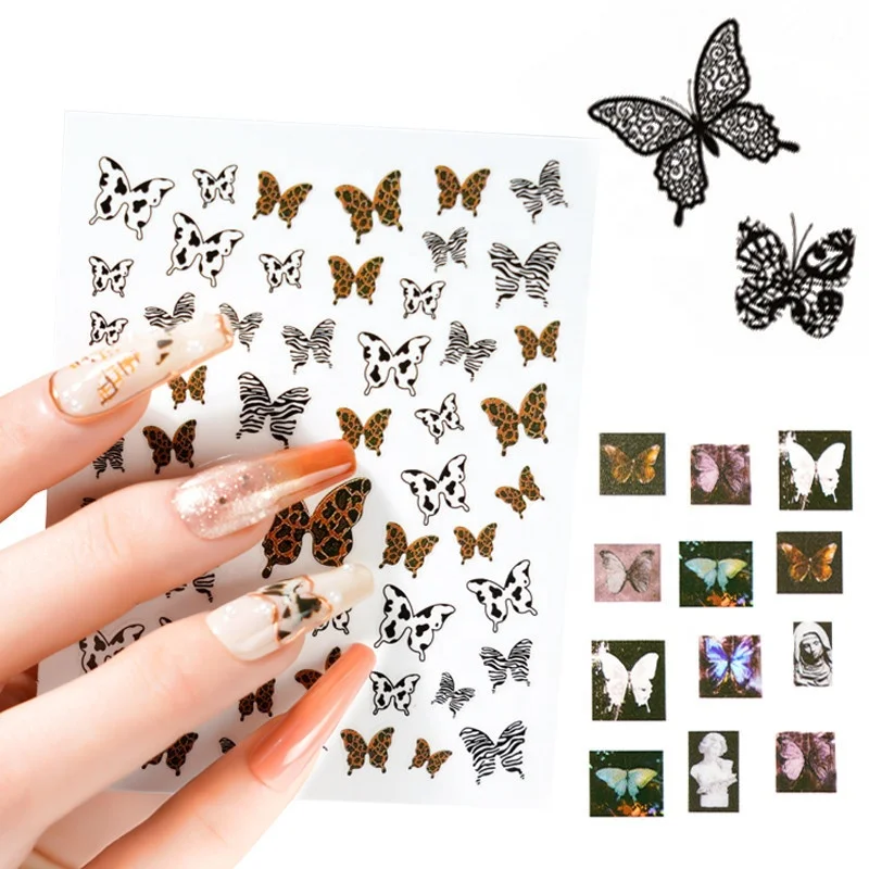Newest private label nail sticker 6 design Leopard Grain butterfly nail stickers 3D nail butterfly sticker
Newest private label nail sticker 6 design Leopard Grain butterfly nail stickers 3D nail butterfly sticker