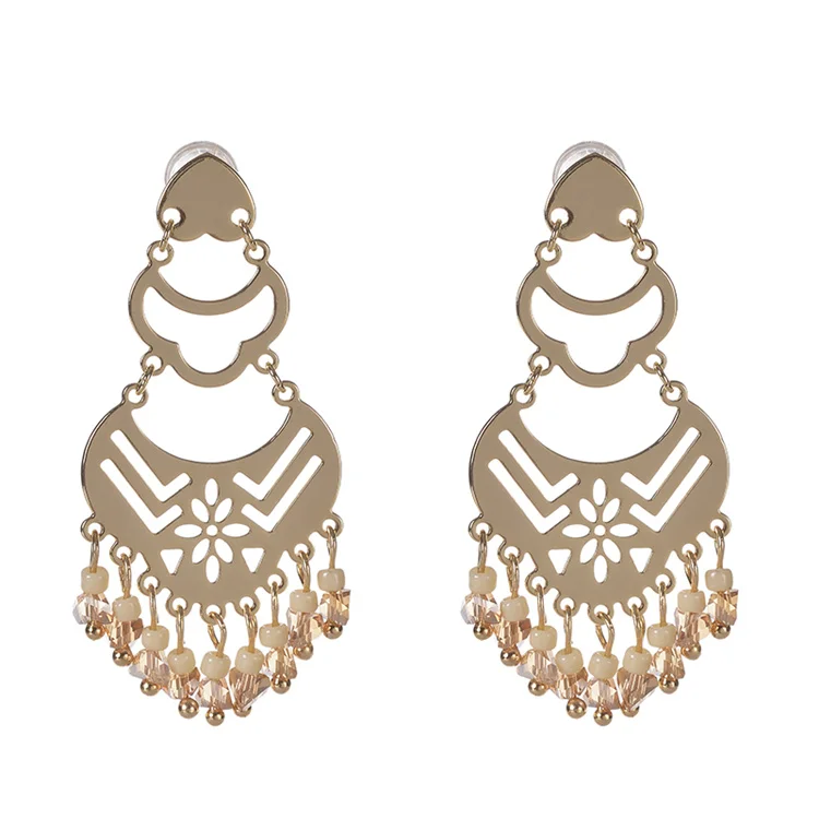 S925 silver needle hollow carved geometric pattern inlaid Glass Beads tassel Vintage Earrings gold plated crystal Earrings women, Picture
S925 silver needle hollow carved geometric pattern inlaid Glass Beads tassel Vintage Earrings gold plated crystal Earrings women, Picture