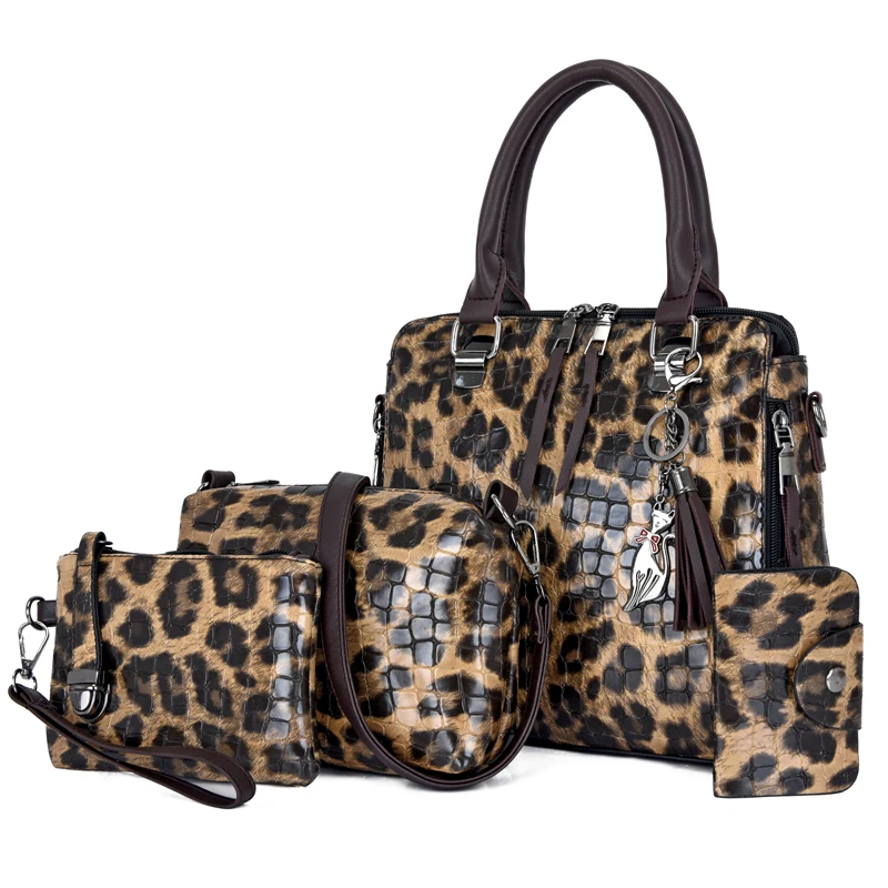 Fashion Retro Leopard Print Handbag Sets 4 pieces Lady Hand Bags, Red/black/pink/brown/gray/blue
Fashion Retro Leopard Print Handbag Sets 4 pieces Lady Hand Bags, Red/black/pink/brown/gray/blue