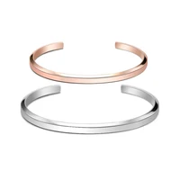 

Best Selling Factory Personalized Bangle Bracelet 316L Stainless Steel Custom Engraved Cuff Bracelet with OEM Service Wholesale