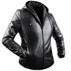 Wholesale hoodie jacket men's genuine leather jackets