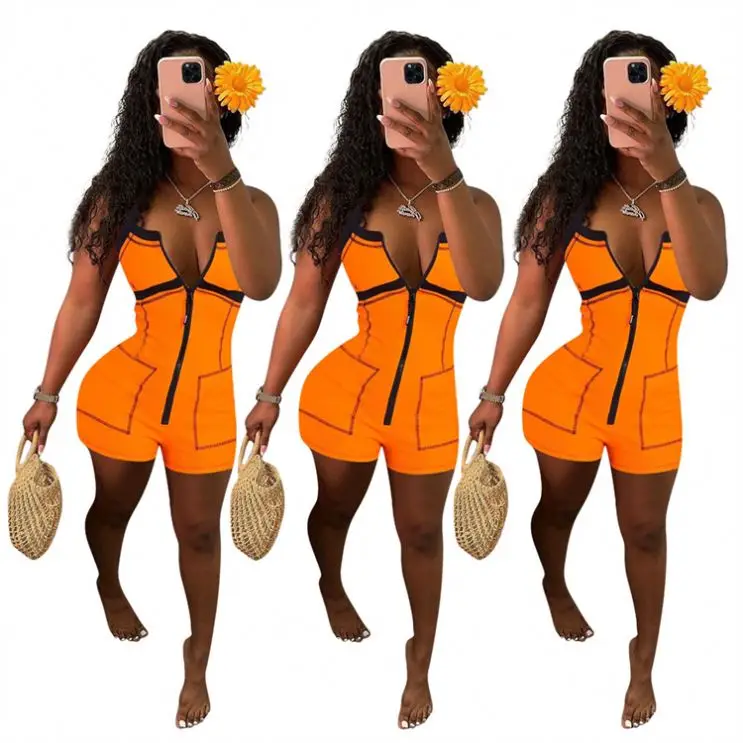 MOEN Wholesale Sleeveless Thread Zipper Bodycon One Piece Women 2021 Sexy Summer Club Jumpsuit
MOEN Wholesale Sleeveless Thread Zipper Bodycon One Piece Women 2021 Sexy Summer Club Jumpsuit
