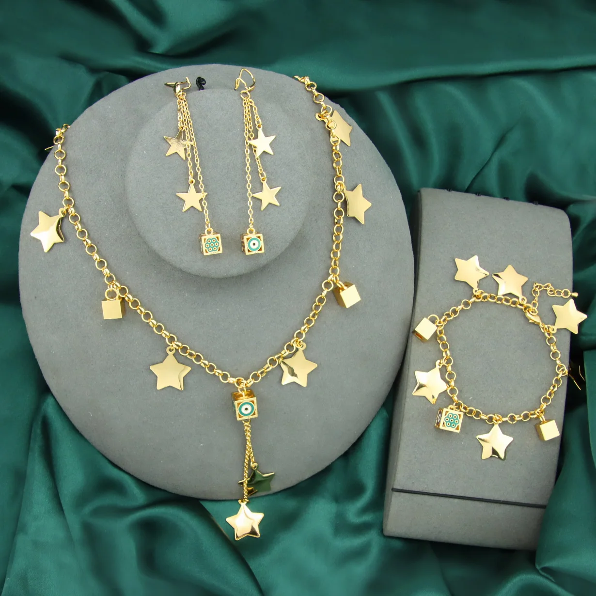 Arabic Golden Star Jewelry Square Pendant Necklace Set Jewelry Gold Plated Jewelry Sets Women
Arabic Golden Star Jewelry Square Pendant Necklace Set Jewelry Gold Plated Jewelry Sets Women